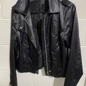 Black Satin Moto Jacket. Express Design Studio